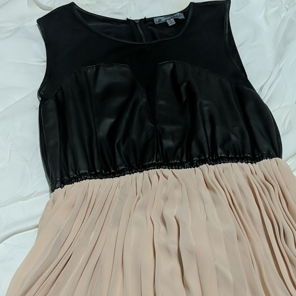 Sheer Dress with Leather Detail - Picture 2 of 4